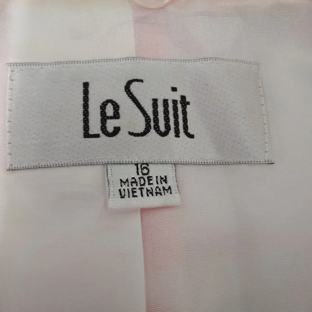 Le Suit | Multicolor Floral 3 Button Blazer Jacket Pink Coral Turquoise  | Sz 16 - Picture 9 of 10